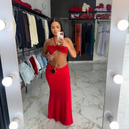 Conjunto Longo Vermelho - Tam Único